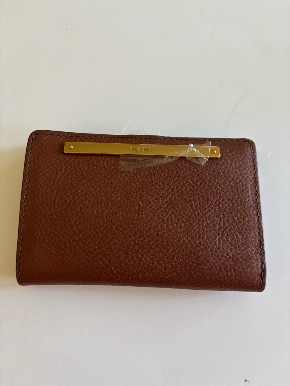 Fossil Wallet- Liza Multifunction Brown (Carmel) Bifold with Fossil Logo.